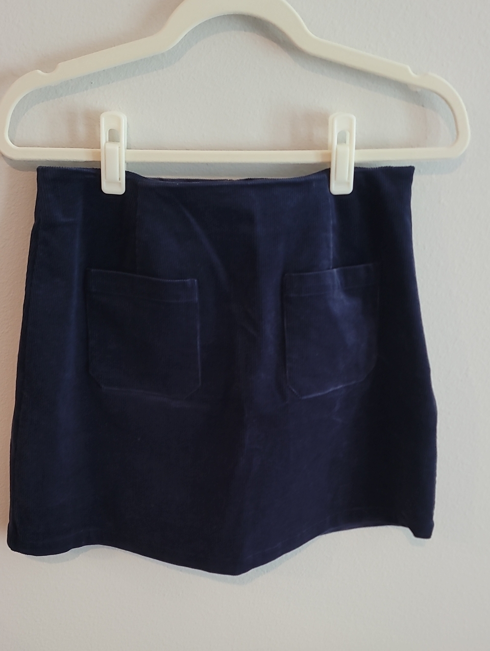 ROLLA'S Navy Corduroy Mini Skirt with Front Pockets